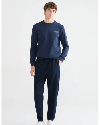 Pantaloni regular fit de trening, Bleumarin