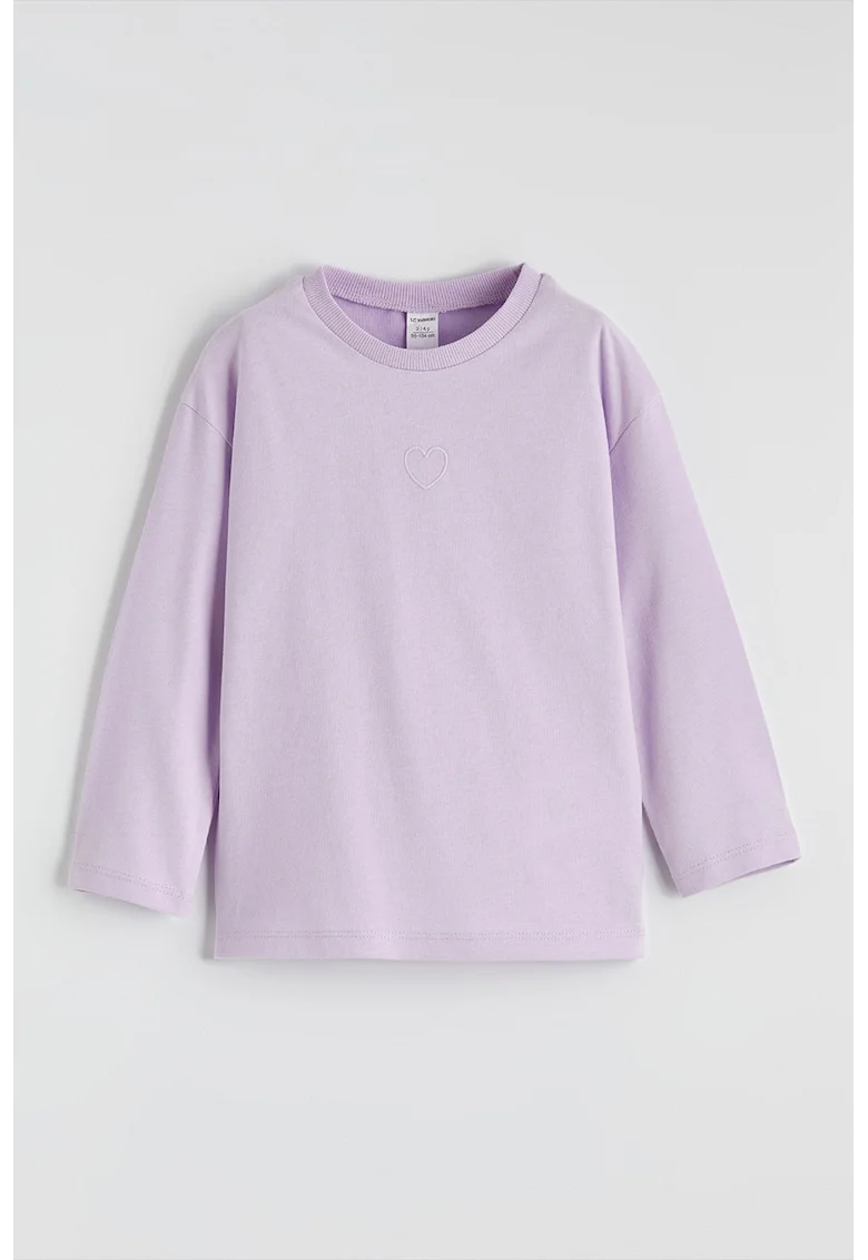Bluza de trening din bumbac cu model uni, Lila