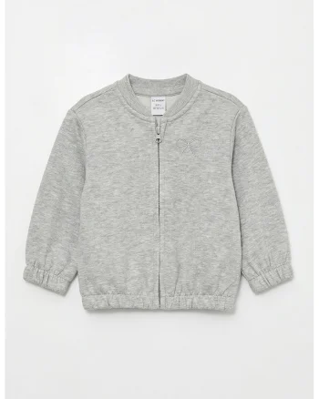 Bluza de trening regular fit cu model uni, Gri melange