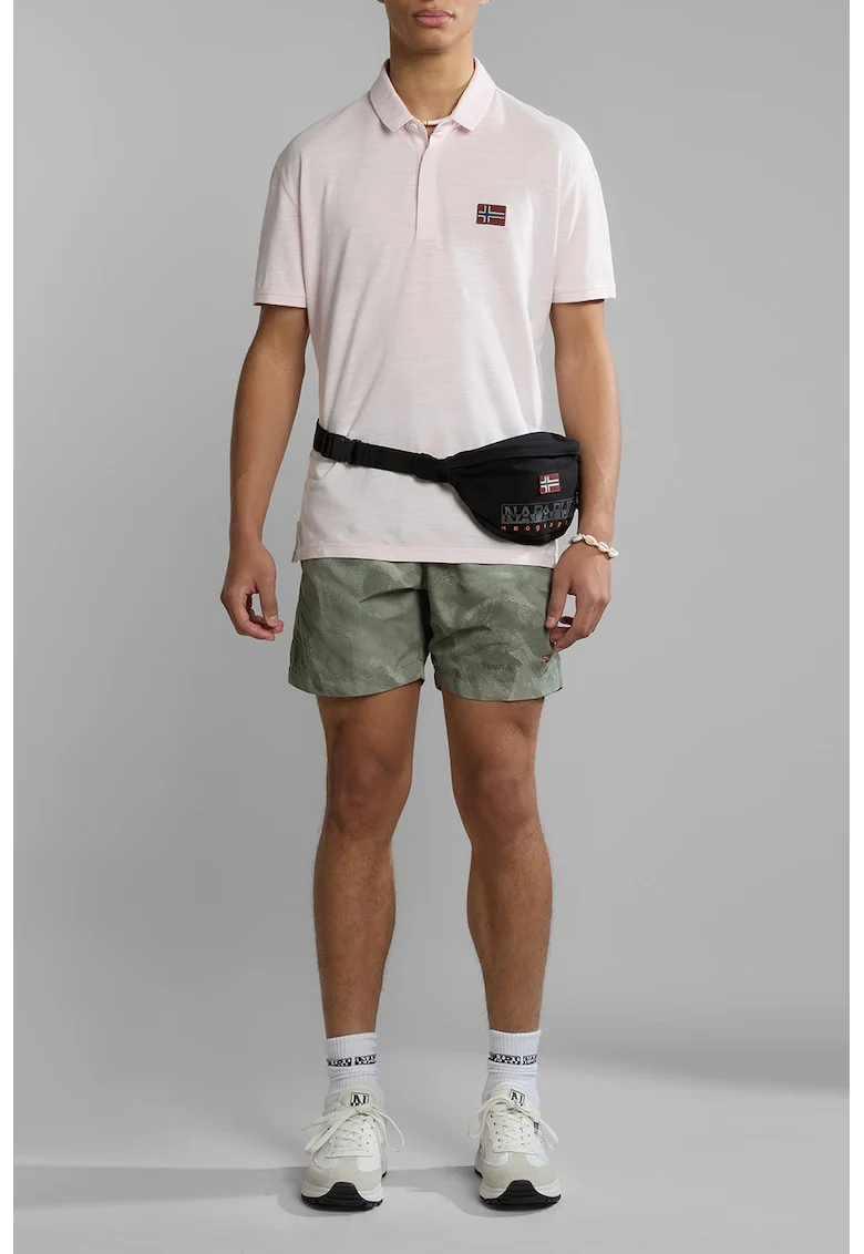 Tricou polo din bumbac pique Ebea, Roz pastel