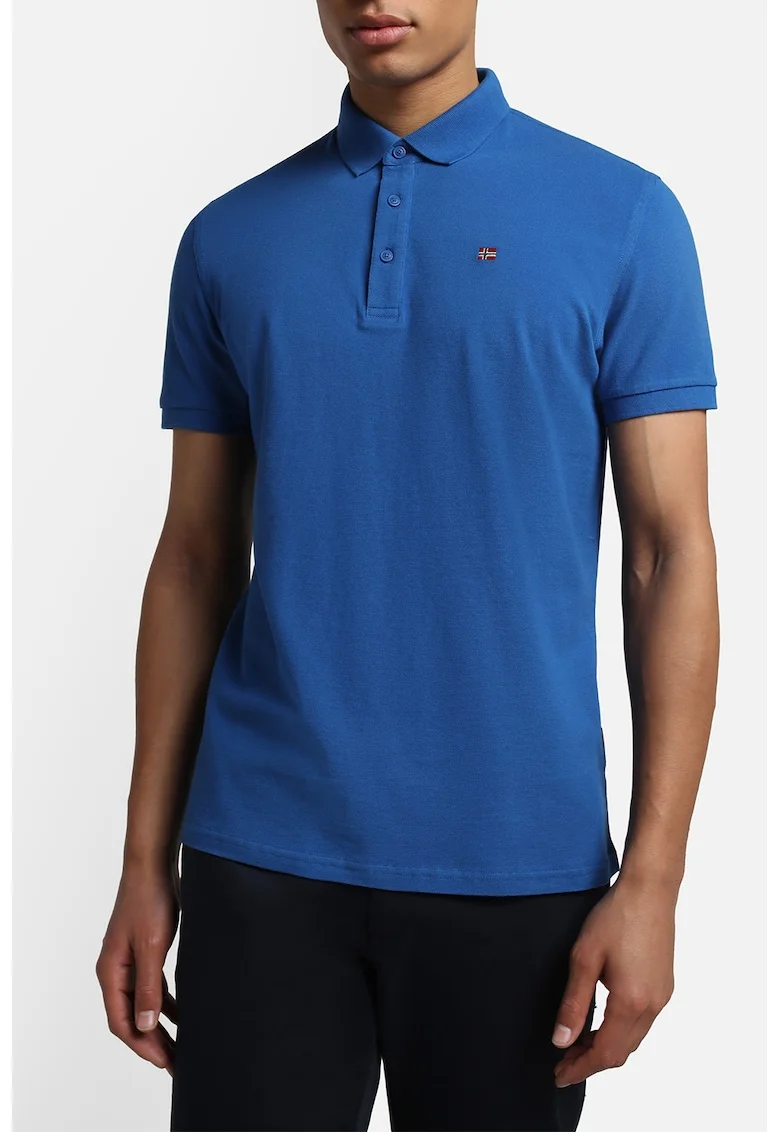 Tricou polo de bumbac Eolanos, Albastru
