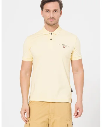 Tricou polo cu logo Elbas, Galben pal