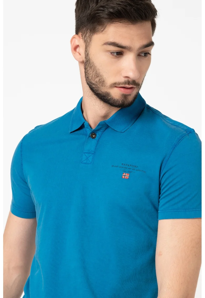 Tricou polo cu logo Elli, Albastru petrol