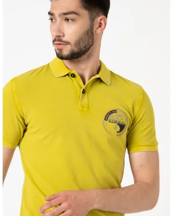 Tricou polo cu logo pe piept, Portocaliu/Gri cenusiu/Galben mustar