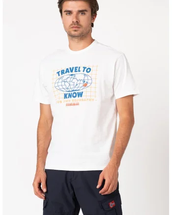 Tricou cu imprimeu Samel, Alb