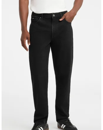 Blugi regular fit cu talie medie, Negru