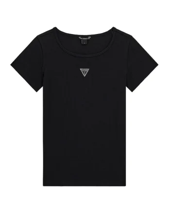 Tricou uni din amestec de bumbac, Negru