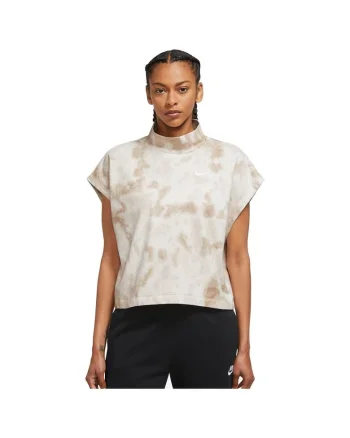 Tricou sport  model Sportswear, croiala lejera, design abstract, bej, bumbac