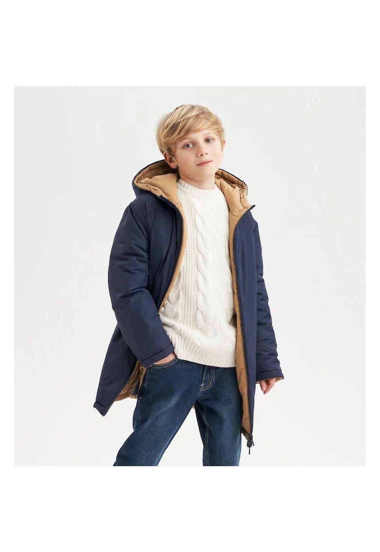 Geaca reversibila pentru baieti,  0.7556, Bleumarin/Bej, Bej/Bleumarin