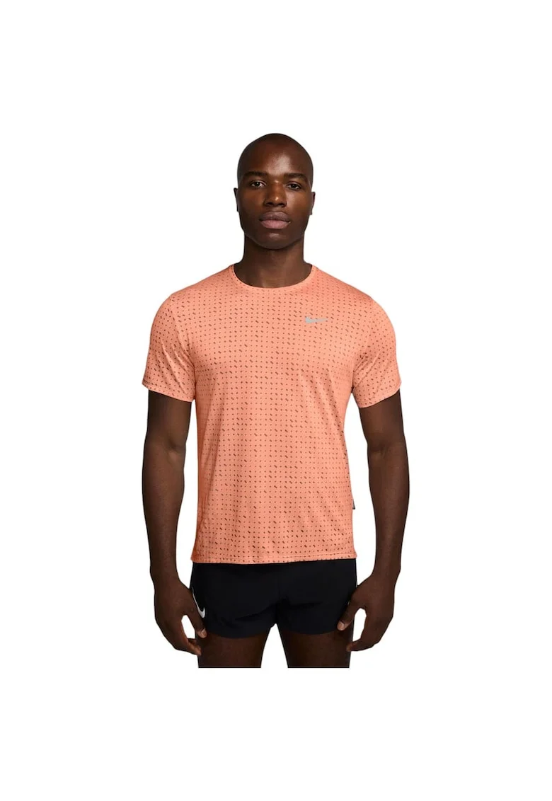 Tricou sport  Miler, scurt, roz, poliester, tehnologie Dri-FIT
