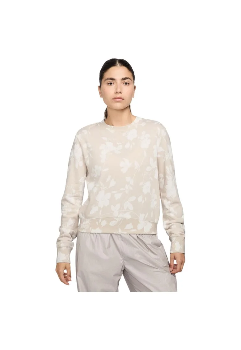 Hanorac sport dama  Sportswear Chill Terry, imprimeu floral, bumbac, bej