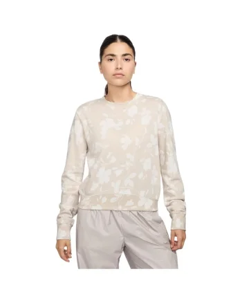 Hanorac sport dama  Sportswear Chill Terry, imprimeu floral, bumbac, bej