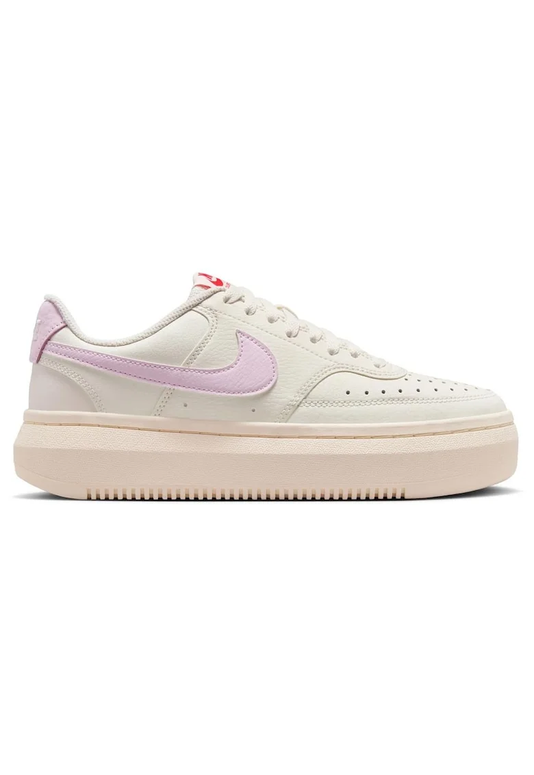 Pantofi sport dama  Court Vision Alta IB4480, piele ecologica/piele naturala, alb/roz,