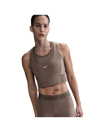 Maiou sport dama  Pro Dri-FIT, design crop, maro, poliester/spandex