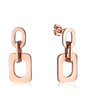 Cercei drop de otel inoxidabil, Auriu rose