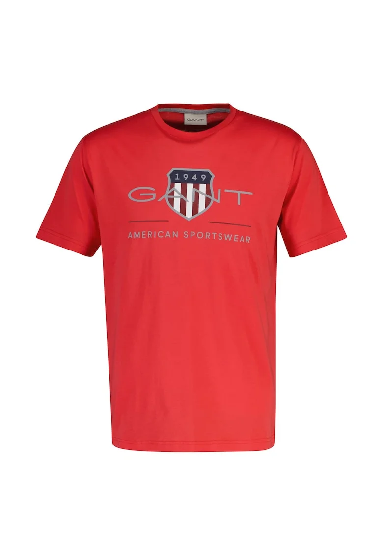 Tricou regular fit cu imprimeu logo Archive Shield, Rosu vermillion