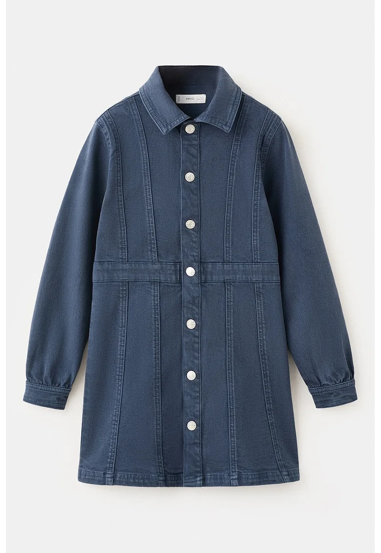 Rochie din denim cu guler, Bleumarin