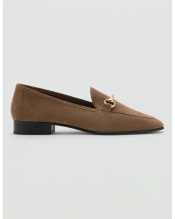 Pantofi loafer de piele intoarsa, Maro pamantiu