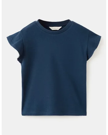 Tricou uni de bumbac, Bleumarin