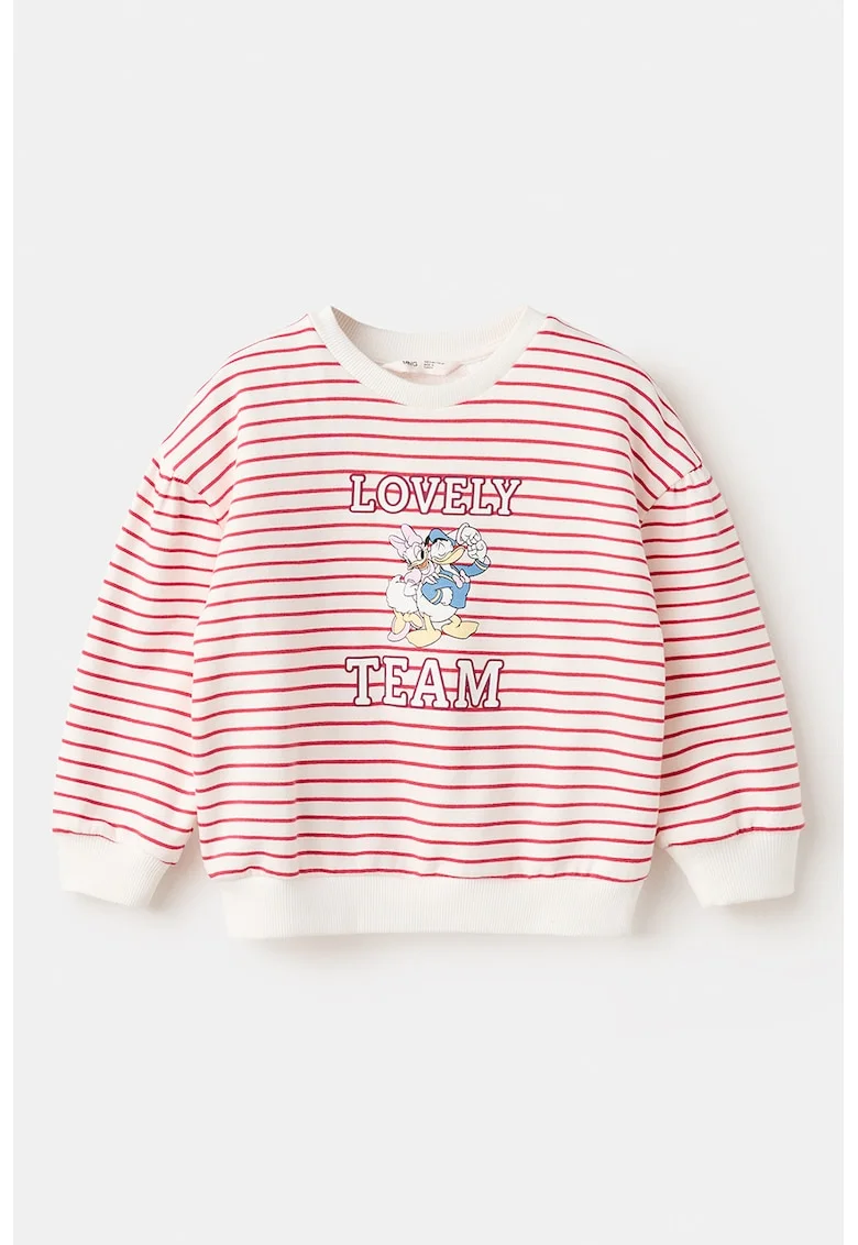 Bluza de trening cu imprimeu Daisy&Donald Duck, Rosu/Crem