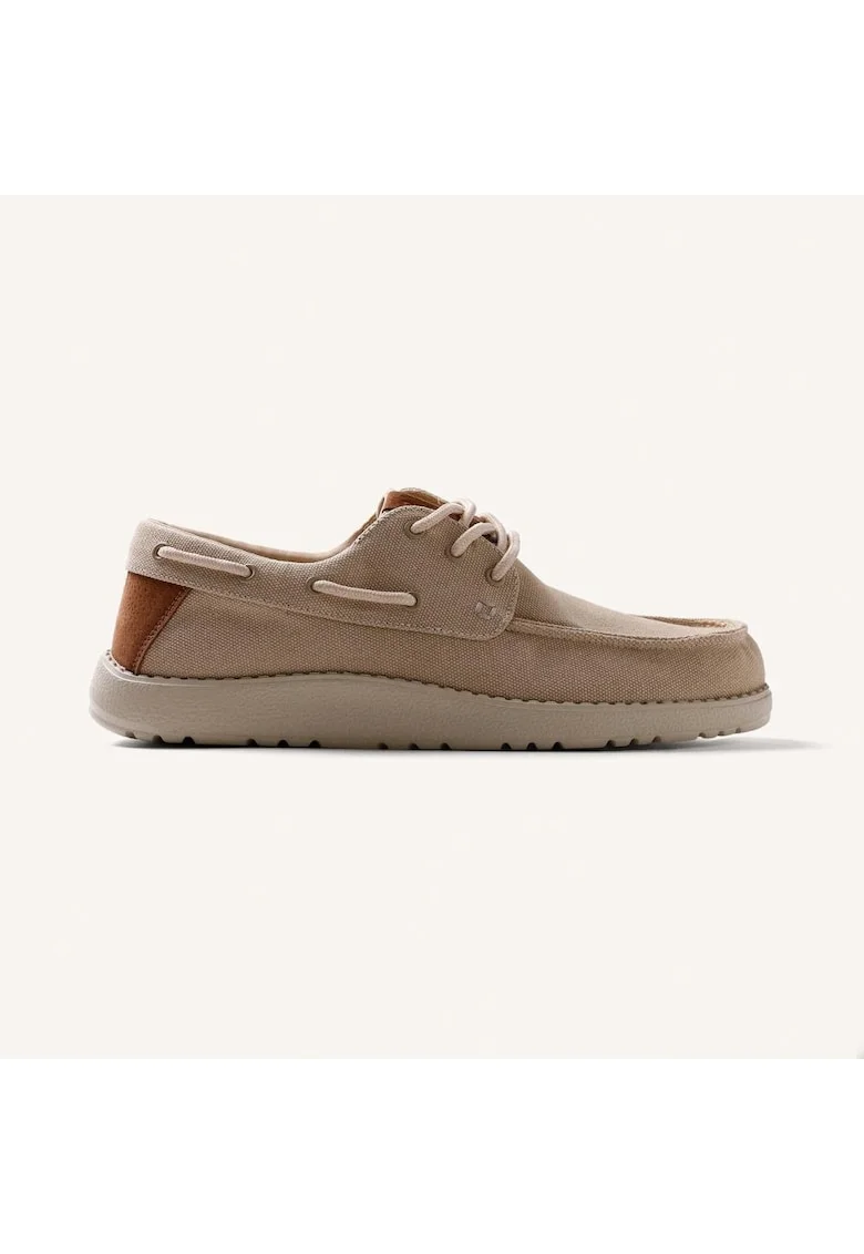 Pantofi barcuta canvas Kinango, Bej inchis