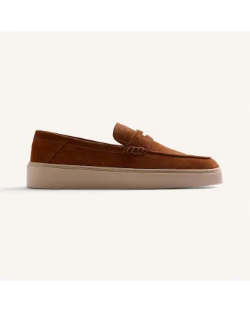 Pantofi loafer din piele intoarsa Imus, Caramel