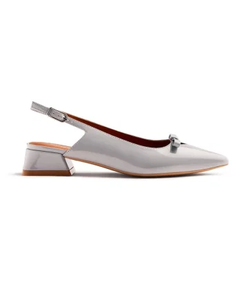 Pantofi slingback cu aspect lacuit Koani, Gri