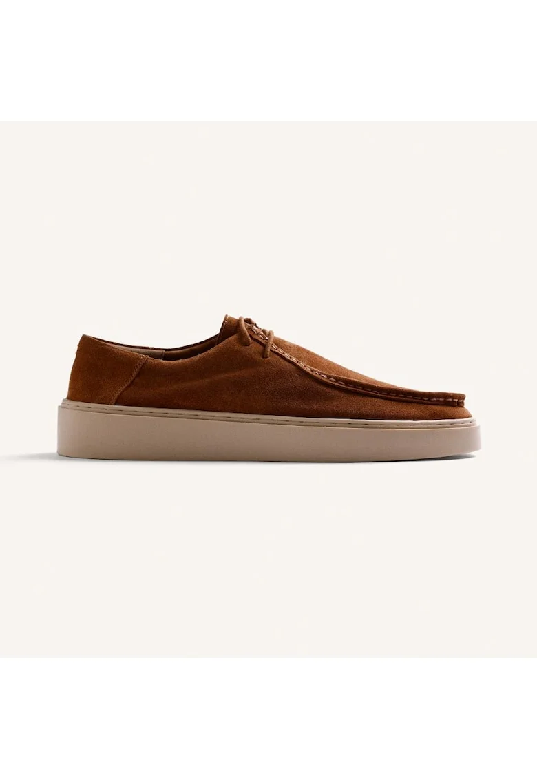 Pantofi de piele intoarsa Butere, Caramel