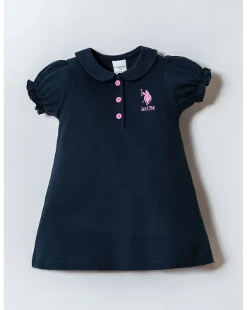 Rochie cu broderie logo, Albastru ultramarin