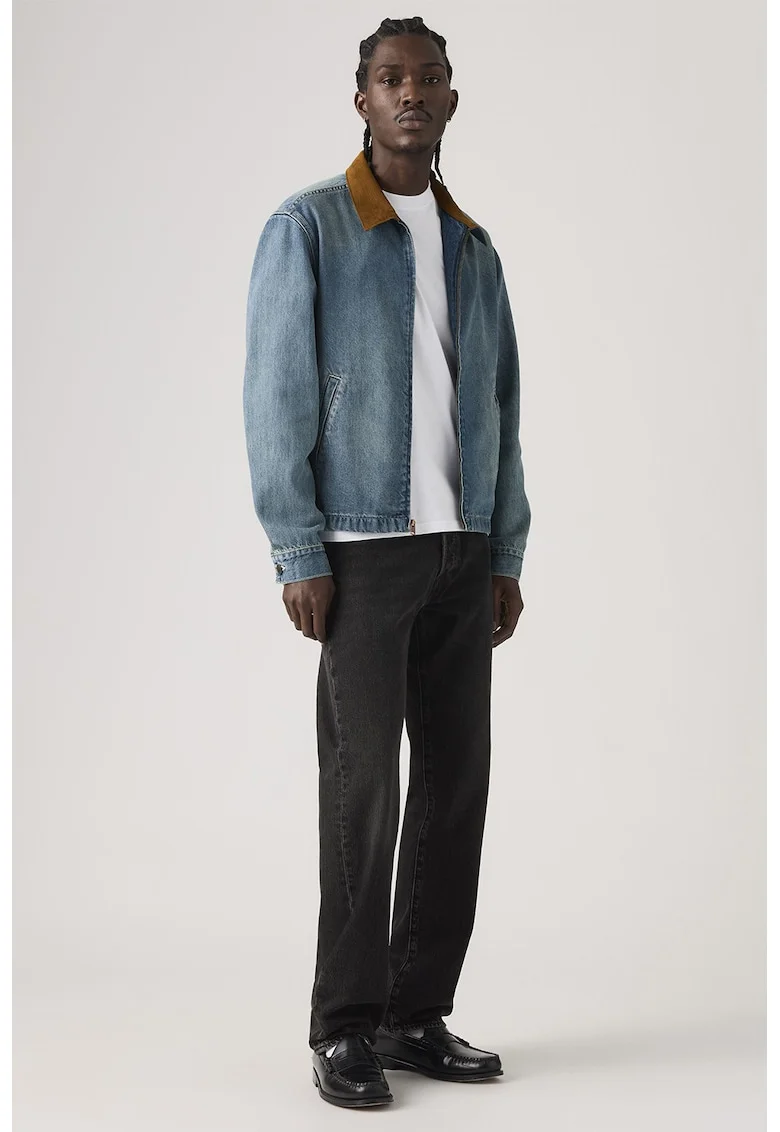 Blugi relaxed fit cu talie medie, Negru stins