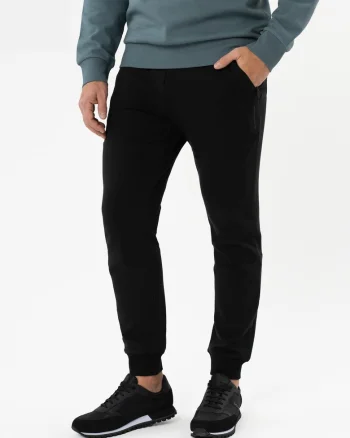 Pantaloni de trening conici, cu buzunare si fermoar,  N-Baso, negru, Negru