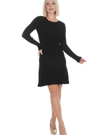 Rochie din tricot fin cu maneci raglan
