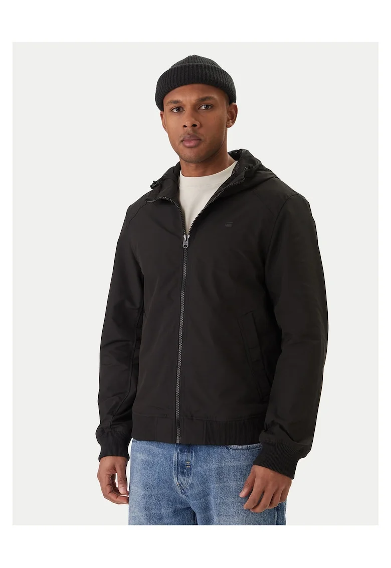 Geaca de tranzitie barbati,  neagra, fermoar, 54% elastomultiester, 46% poliester reciclat,