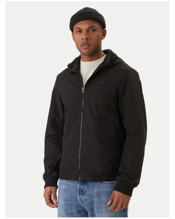 Geaca de tranzitie barbati,  neagra, fermoar, 54% elastomultiester, 46% poliester reciclat,