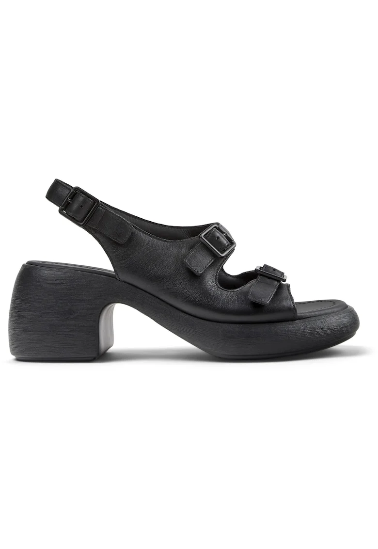 Sandale cu toc si catarame Thelma, Negru