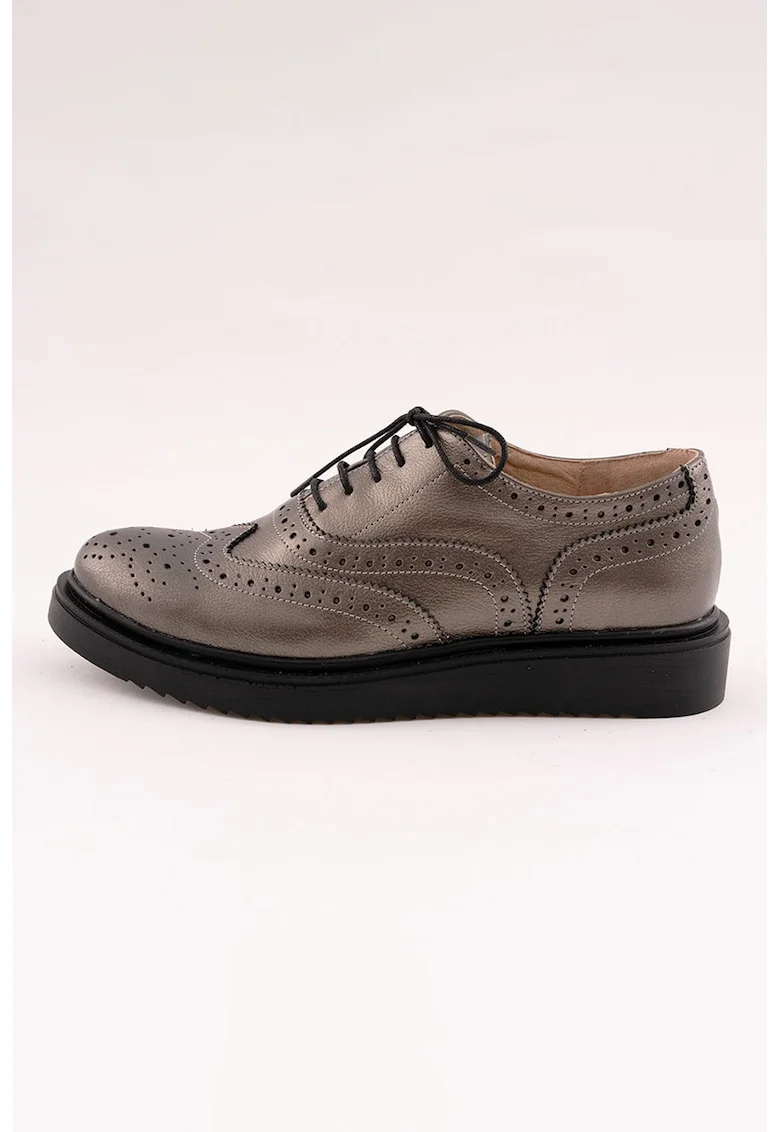 Pantofi derby cu decupaje decorative, Auriu