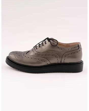 Pantofi derby cu decupaje decorative, Auriu