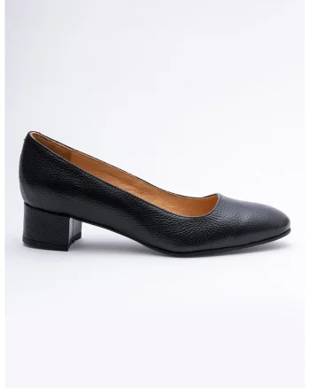 Pantofi din piele cu toc masiv, Negru