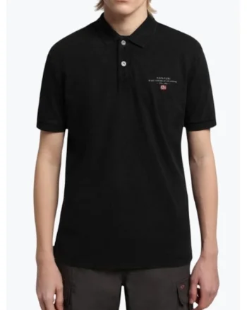 Tricou polo barbati din bumbac Elbas cu croiala Regular Fit,, Negru