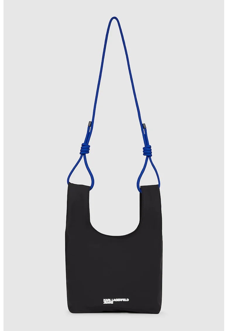 Geanta tote cu logo metalic, Negru