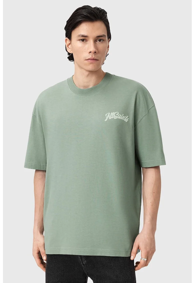 Tricou lejer din bumbac, Verde pal