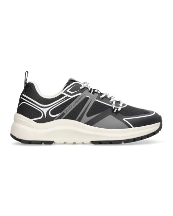 Pantofi sport cu insertii din material textil, Gri antracit