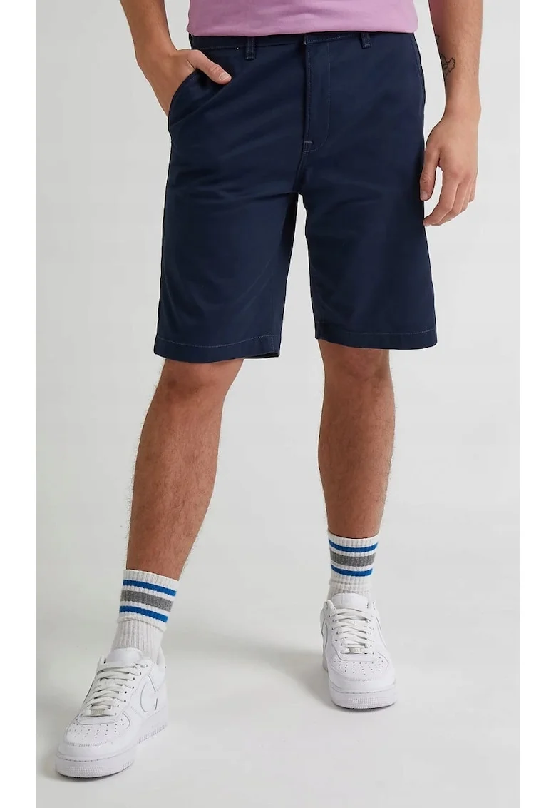 Pantaloni scurti barbati  Regular Chino Short, bleumarin, bumbac elastic, croiala regular fit