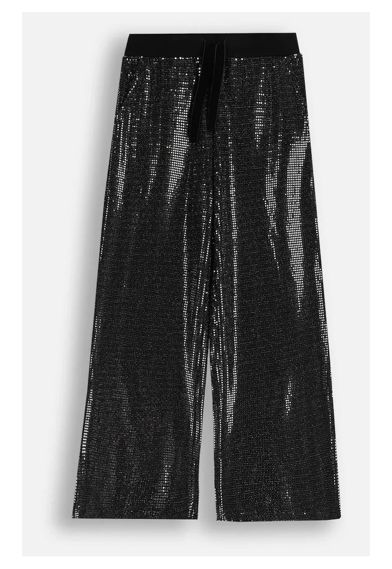 Pantaloni eleganti,  ZC5121101EPG-024, largi, cu paiete, pentru fete, negru