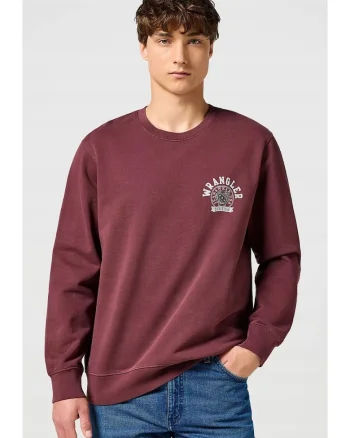 Hanorac barbati,  Crewneck Sweatshirt, pruna, 100% bumbac,