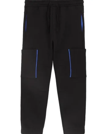 Pantaloni antrenament pentru baieti,  bumbac, negru