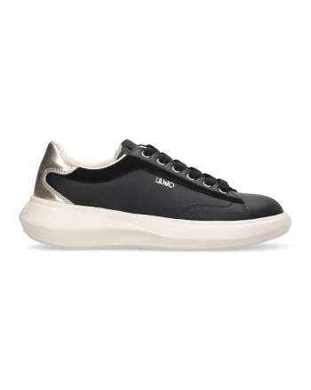 Pantofi sport cu garnituri din piele, Auriu/Negru