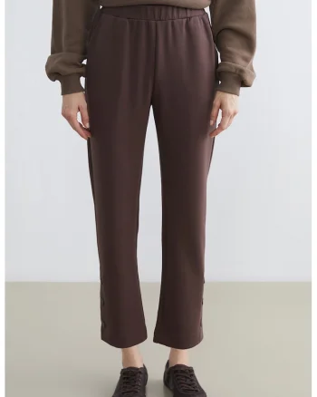Pantaloni cu talie elastica, Maro inchis