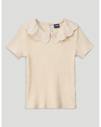 Tricou cu guler Peter Pan, Piersica