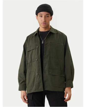 Geaca de tranzitie barbati, G-Star Raw, supradimensionata, verde, bumbac,